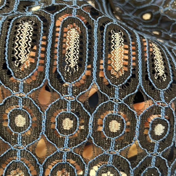 LOFT ANN TYLOR LACE MINI SKIRT BLACK SILVE SPARKLY AND BLACK in size 14 - Picture 7 of 8